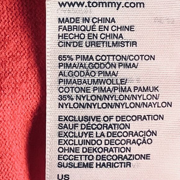 Tommy Hilfiger Pink Prima Cotton V Neck Sweater Womens XS Lightweight Knit - Picture 12 of 16